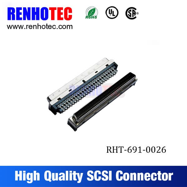 SCSI Connector 100pin 180 Degree Male DB Type